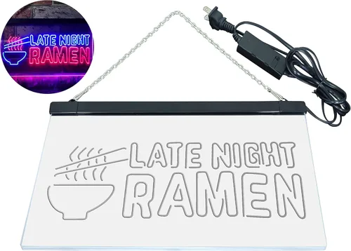 Vista 8 de ADVPRO Letrero de neón LED de doble color para ramen japonés de ramen, azul y rojo, 12 "x 8.5" st6s32-i3305-br