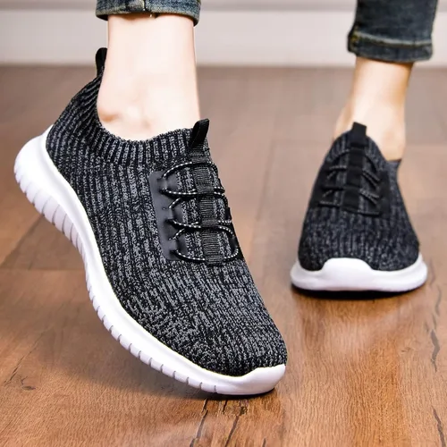 Vista 4 de konhill Zapatos cómodos para caminar para mujer tenis atléticos casuales sin cordones