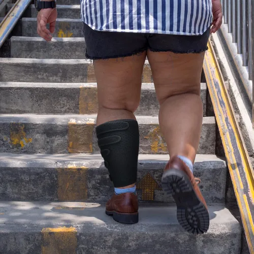 Vista 5 de 2 Piezas Vendas de Compresión para Linfedema Pantorrilla Abrazadera Ajustable 5 Correas Vendas para Piernas para Linfedema Pantorrilla Hinchada