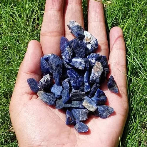 Vista 9 de Krishiv Exports - 10 piezas de trozo natural de sodalita en bruto, cristal de sodalita natural, roca de sodalita en bruto, trozo de sodalita