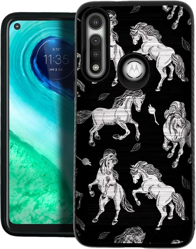 Vista 17 de CasesOnDeck - Funda de doble capa compatible con Motorola Moto G Power (2020) [Armadura cepillada] Carcasa de dos piezas de metal cepillado