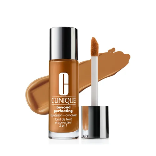 Vista 18 de Clinique Beyond Perfecting Lightweight Liquid Foundation + Concealer For Dry Combination to Oily Skin Types Full Coverage + Natural Matte Finish