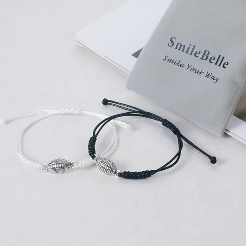 Vista 7 de SmileBelle 2 pulseras trenzadas deportivas para niño y niña, para fútbol, béisbol, voleibol, baloncesto, fútbol, béisbol, regalo