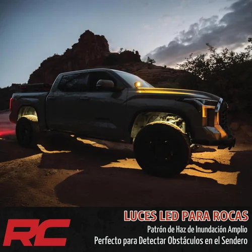 Vista 2 de Rough Country Cápsulas de Luz LED Deluxe para Rocas con Kit de Montaje 4 Cápsulas - 70980, Blanco