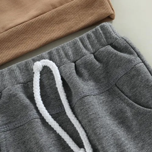 Vista 7 de Kayotuas Conjunto de sudadera con estampado de vaca y pantalones deportivos para bebé, ropa occidental para primavera, otoño e invierno