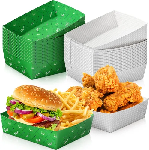 Vista 7 de Sawysine Paquete de 36 platos de fútbol grandes para fiestas de fútbol, bandejas de papel de 5 libras, nachos, botes de comida, cuencos desechables