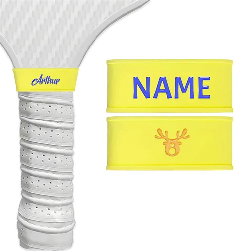 Vista 9 de 2 bandas de nombre personalizadas de paleta de pickleball, accesorios personalizados de paleta de pickleball para cinta de agarre seguro, bandas