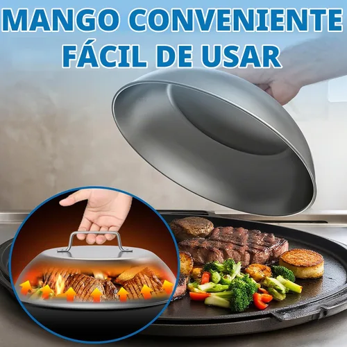 Vista 5 de Juego de 2 cúpula de cubierta de fundición de queso de 12 pulgadas para plancha plana Blackstone Griddle Steamer Dome for Blackstone, Pitboss