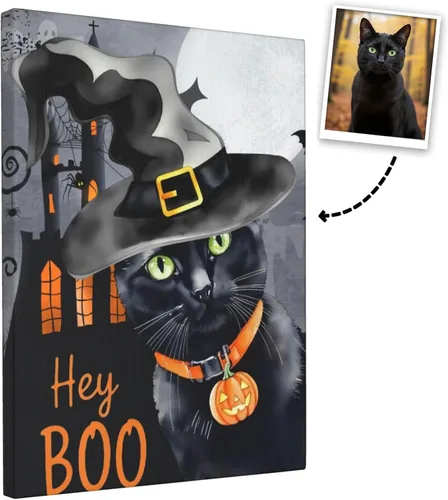 Vista 14 de Nxwdwqa Impresiones en lienzo estadounidenses personalizadas con fotos de tu mascota, arte de pared de lienzo americano personalizado, carga tu foto
