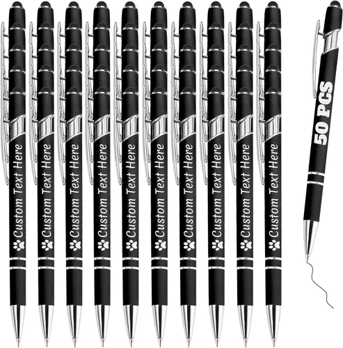 Vista 54 de Bolígrafos personalizados a granel 10 con nombre, grabados con punta de lápiz, bolígrafos de bola personalizados de escritura suave, regalos