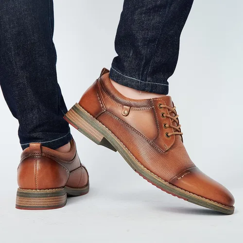 Vista 8 de Arkbird Zapatos de vestir Oxford de cuero para hombre - Elegante zapato formal de negocios para hombre
