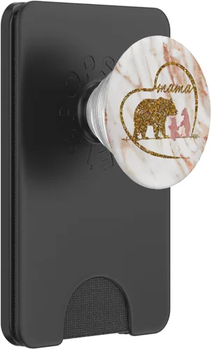 Vista 7 de Enchufe de oro rosa con diseño de oso de mamá con 2 cubos de corazón para regalos – PopSockets agarre y soporte para teléfonos y tabletas