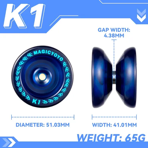 Vista 7 de Paquete de 3 yoyos para principiantes para niños, MAGICYOYO K1-Plus Responsive Yo Yos + 3 guantes de yoyo, 3 bolsas de yoyo, 18 cuerdas, todo en una