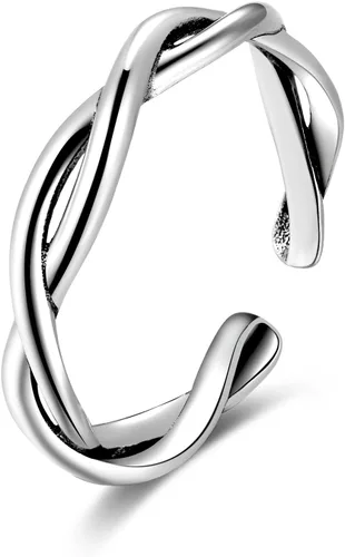 Vista 34 de CANDYFANCY Anillo de nudo celta de plata de ley 925 abierto para el dedo medio nudillo para mujer, tamaño ajustable 4-7