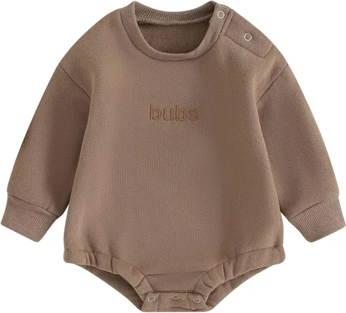 Vista 22 de VISGOGO Mameluco de gran tamaño para bebé recién nacido, ropa neutra Beige-aunties Bestie