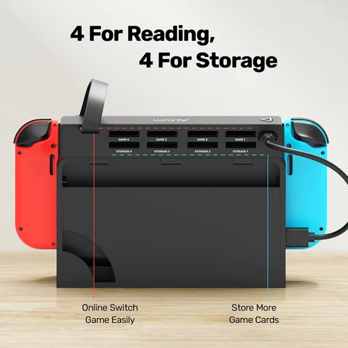 Vista 2 de Switch Game Card Reader - 8 In 1 Switch Game Card Holder for Nintendo SwitchSwitch OLED Console, Switch Multi Game Reader Switcher Quick