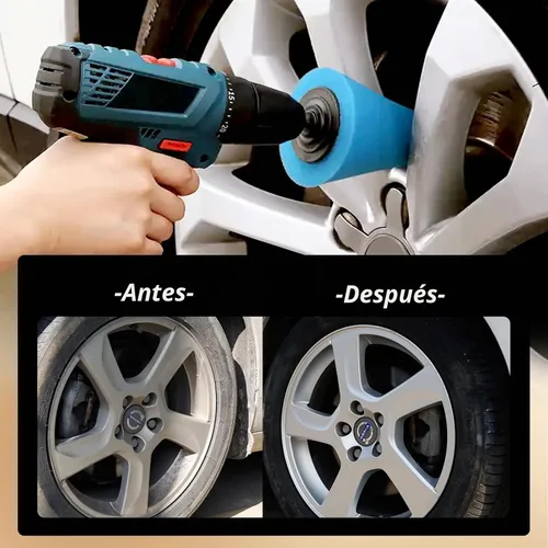 Vista 5 de Kit de pulido de aluminio de 5 piezas de bolas de pulido de espuma para taladros, ruedas de automóvil y pulidoras para el cuidado del automóvil