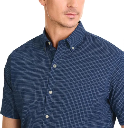 Vista 4 de Van Heusen Camisa de manga corta sin arrugas con botones para hombre
