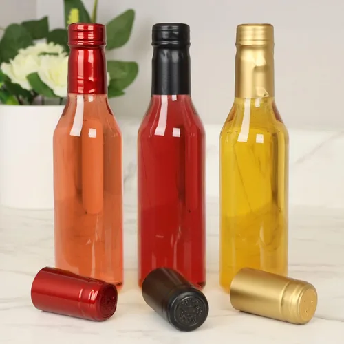 Vista 3 de Pellah - Botellas y tapas de plástico PET, 12 onzas, 12.7 fl oz, con tapas de cierre de tornillo y sellos termorretráctiles negros, para salsa