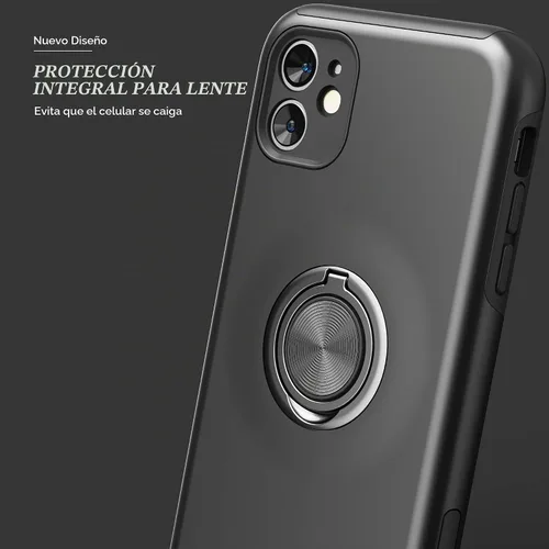 Vista 6 de Funda compatible con iPhone 11 con protector de pantalla de vidrio templado, funda para iPhone 11 negra para hombre, funda protectora delgada 2 en 1