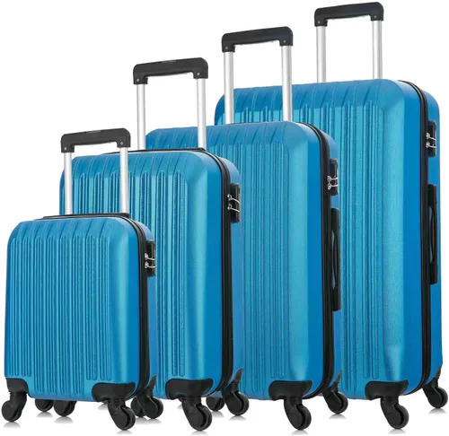 Vista 7 de yotefe Juego de maletas rígidas, equipaje de viaje con ruedas, juego de maleta, maleta giratoria para mujeres y hombres, Azul, Juego de equipaje