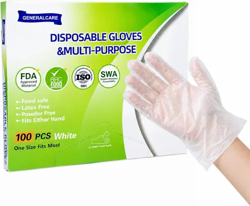 Vista 11 de Guantes desechables de plástico para manipulación de alimentos, servicio de cocina, guantes desechables para cocinar