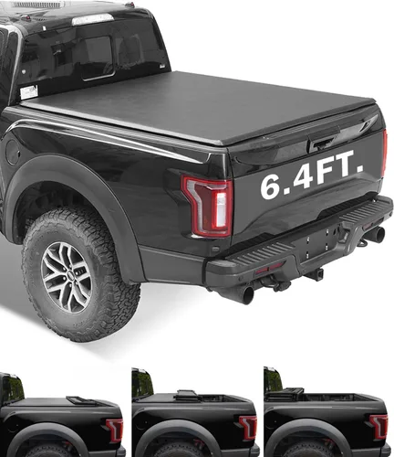 Vista 10 de Lyon Cover 5'7" 67.4pulg. Cubierta suave plegable en cuatro partes para cama de camioneta, compatible con Dodge Ram 1500 2009-2026