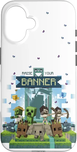 Vista 32 de Minecraft Legends Raise Your Banner Mobs Group Shot - Carcasa para iPhone 17