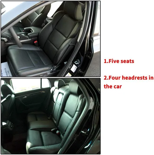 Vista 2 de Juego completo personalizado de fundas de asiento para TL 2006 5 asientos cuero asiento cojín protector negro