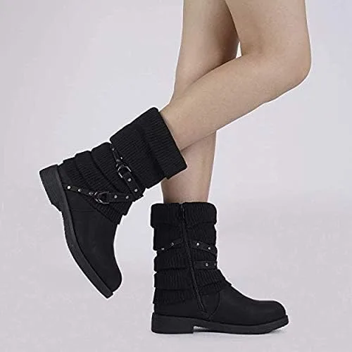 Vista 6 de DREAM PAIRS - Botas para nieve de media caña para mujer