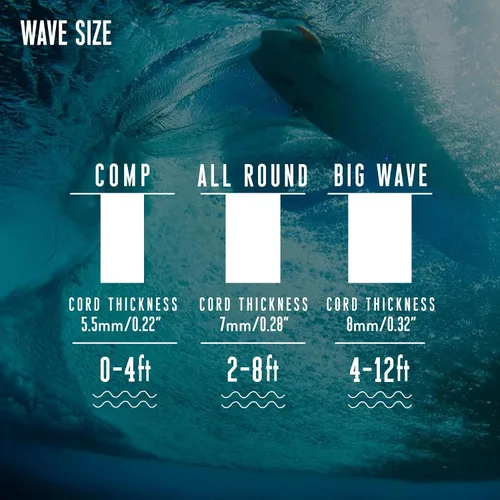 Vista 6 de FCS Correa Esencial para Tabla de Surf de 6' Todo Terreno - Negro Correa de Surf Ligera y Duradera de 6 pies para Olas de 2-8 pies, Agarre