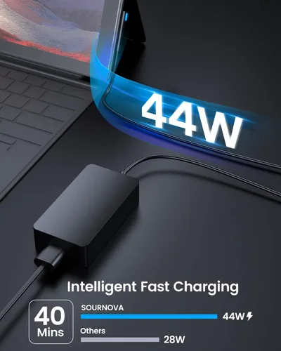 Vista 2 de Microsoft Surface - Adaptador de fuente de alimentación de 44 W, compatible con Surface Go 2, Laptop Go 3, Book 2, Pro 7, Pro X, funciona con 36 W