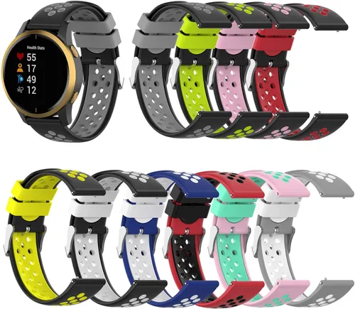 Vista 2 de FitTurn Bandas de liberación rápida con agujero transpirable de 0.787 in compatibles con Garmin Approach S40/Forerunner 245 645 165