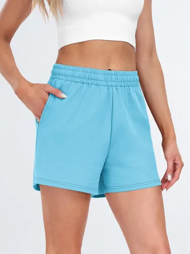 Vista 58 de AUTOMET Pantalones cortos deportivos para mujer, estilo casual, con cordón, cómodos, elásticos, de cintura alta, con bolsillos