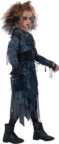 Vista 3 de Disfraz infantil de zombi de California Costumes, M, Carbón