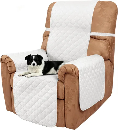 Vista 32 de Fundas para Silla Reclinable Reversibles Funda de Sofá para Mascotas Protector de Muebles Lazy Boy (Silla 23'', Beige/Beige)