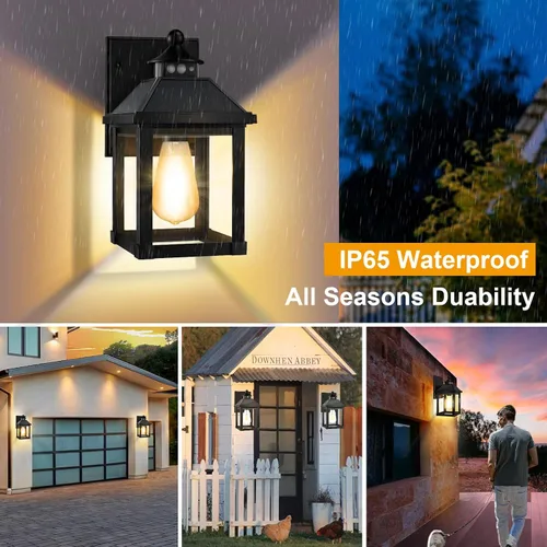 Vista 5 de Luces de Aplique Solar para Exteriores Montaje en Pared Luz Solar para Porche Exterior Impermeable con 3 Modos de Iluminación y Sensor de Movimiento