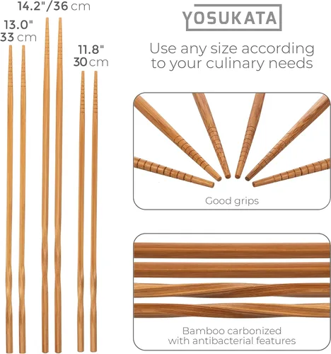 Vista 8 de YOSUKATA Sartén wok de acero al carbono – Sartenes para freír de 13.5 pulgadas – Wok chino con pow de fondo plano + tapa de wok de 12.8 pulgadas +