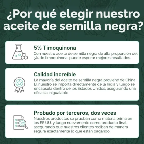 Vista 5 de Organics Ocean Mejor Aceite de Semilla Negra Prensado en Frío - Puro Aceite de Nigella Sativa para el Apoyo Inmunológico - 5% Timoquinona - Apoyo