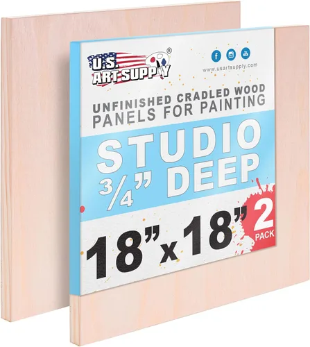Vista 15 de U.S. Art Supply Paneles redondos de madera de abedul de 6 pulgadas sin terminar para pintura, lienzo de madera, paquete de 4 unidades de 3/4