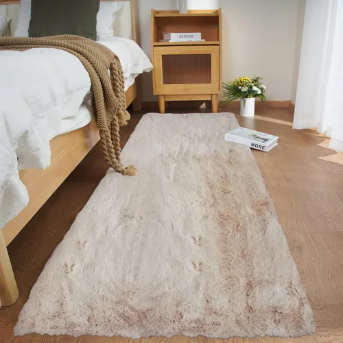 Vista 73 de Ghouse Alfombra ultrasuave de pelo sintético de conejo 2x3, alfombras lavables a máquina para dormitorio, alfombras esponjosas para sala de estar