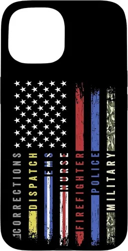 Vista 6 de First Responder Hero Flag Nurse EMS Police Fire Brigade - Carcasa militar para iPhone 17