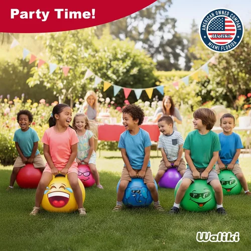 Vista 6 de WALIKI Bola de Saltar Juguetes para Niños y Niñas de 3, 4, 5 y 6 Años Bola de Salto Terapéutica Verde de 18" para Niños Juguetes al Aire Libre