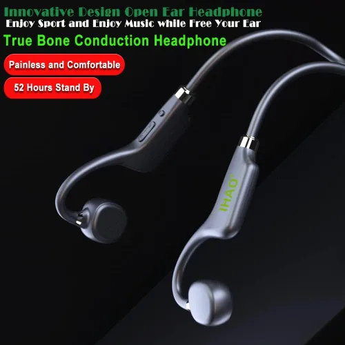 Vista 6 de IHAO Auriculares de conducción ósea verdaderos auriculares abiertos capaces de ser un reproductor de MP3 con micro disco estéreo Bluetooth auricular