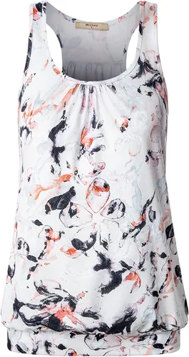 Vista 11 de Miusey - Camiseta sin mangas para mujer, cuello redondo, ajuste holgado, espalda cruzada, de yoga 1# Negro