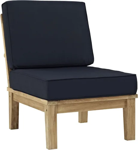 Vista 10 de Modway EEI-1150-NAT-GRY-SET Marina Premium Grade A Madera de Teca Patio al aire libre, Silla sin brazos, gris natural