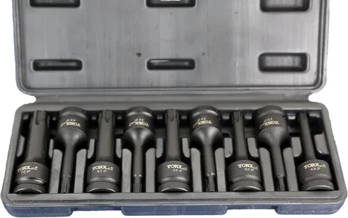 Vista 2 de TMAX 9 pc Torx Plus IP 3 pulgadas largo 6 puntos negro Impact Bit Socket Set 1/2 pulgadas Square Drive Auto reparación herramienta