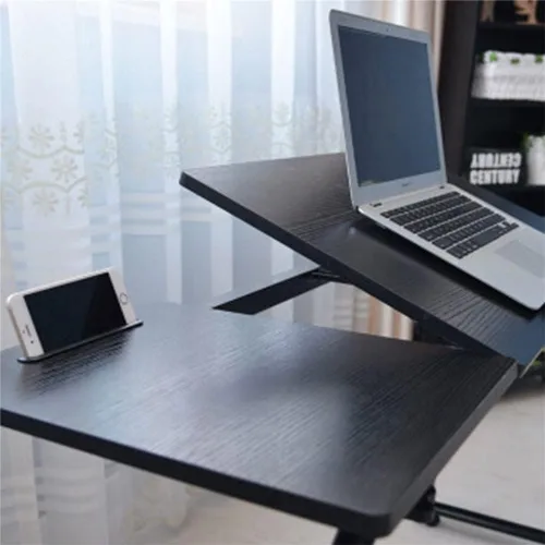 Vista 3 de Mesa para colocar sobre la cama con ruedas, mesa para colocar sobre la cama con ruedas, mesa de escritorio para laptop, mesa móvil para computadora