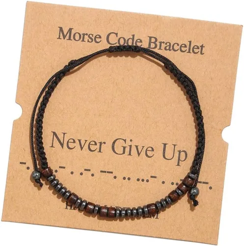 Vista 14 de Pulseras de Código Morse para Mujeres y Hombres, Regalos para Ella, Mejor Amiga, Pulseras Inspiradoras Divertidas para Mujeres, Joyería Ajustable