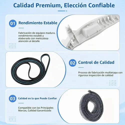 Vista 3 de WE49X20697 Kit de rodamientos de secadora compatible con GE Dryer Fix Noise